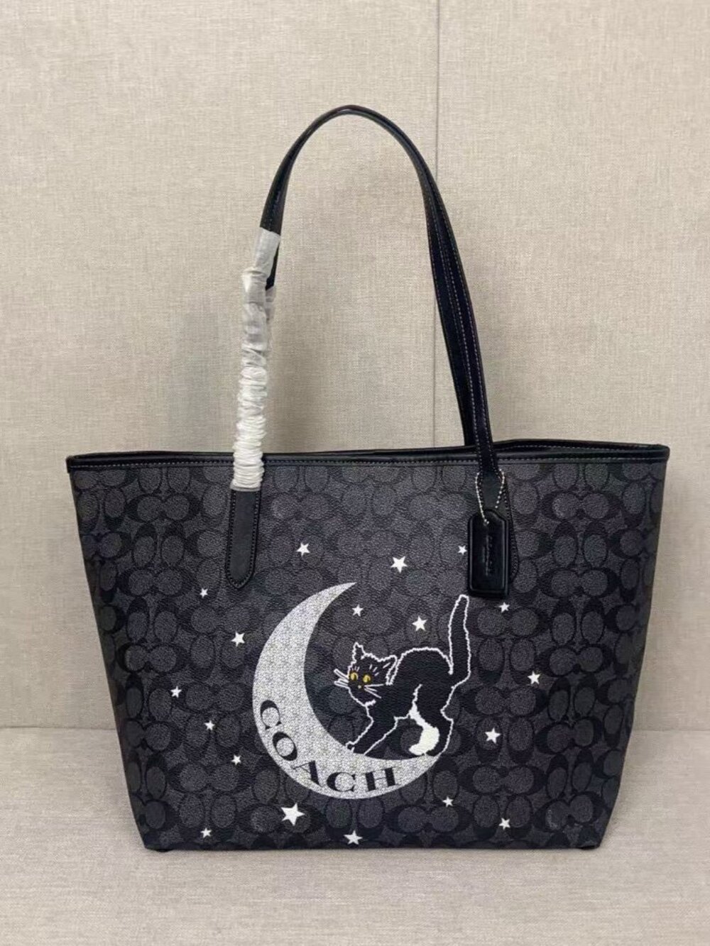 Coach Limited Edition Cat On Moon Signature Large Work Tote Bag